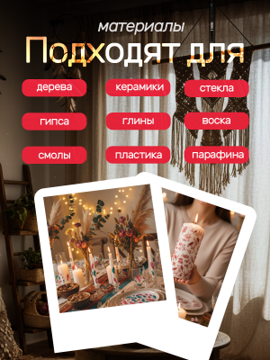 Наклейки переводные для свечей и декора Перья из каталога Наклейки декупажные для декора свечей, яиц, изделий из гипса, в интернет-магазине BPW.style